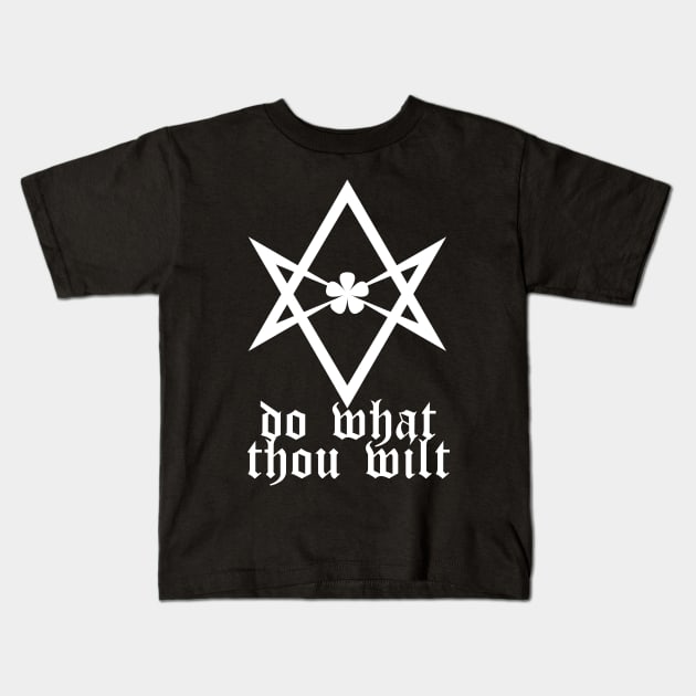 Do What Thou Wilt - Unicursal Hexagram Kids T-Shirt by artpirate